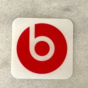 Beats Logo Sticker Vinyl Bumper Red White Sticker Decal  New Size OS